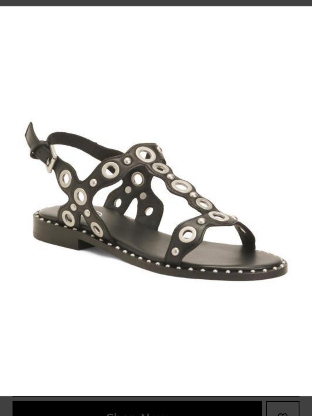 Ash Black Gladiator Sandals with Silver Grommets